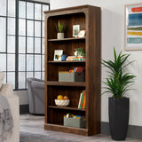 Sauder Select 5-Shelf Bookcase, in a Grand Walnut Finish Sauder