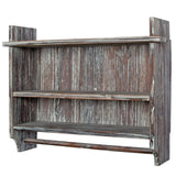 MyGift 3 Tier Wall Mounted Rustic Torched Wood Bathroom Storage Shelves, Wooden Floating Shelf Toilet Paper Holder Rack with 23 Inch Wide Towel Hanging Bar MyGift