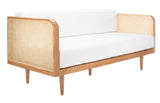 Safavieh Couture Helena French Mid-Century Natural and Beige Rattan Daybed, Single Extra Large Safavieh