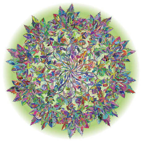 Bgraamiens Puzzle-Magic Tree of Life -1000 Pieces Colorful Leaves Round Mandala Puzzle Color Challenge Jigsaw Puzzles Bgraamiens