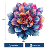 Wooden Puzzles for Adult 500 Piece, Flower Succulent Puzzle for Girls and Women, Challenging Puzzle, Luxurious Shaped Wooden Puzzles for Adults, Family Game Medium 16.9 x 16.3in Reouinty