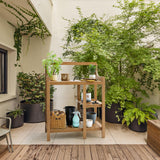 LMP HDPS Potting Bench Table, Potting Bench, Potting Benches for Outside, 50’’x17.5x37.5' (LxWxH) All Weather Potting Table Work Station for Outside Gardening, Wooden Like LMP