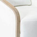 KINWELL 30" Wide Upholstered Swivel Barrel Chair Set of 2, FSC Certified Fully Assembled Fabric Swivel Accent Armchair for Living Room, Bedroom (Pearl White) KINWELL