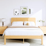 BOSRII 14in High Solid Bamboo Wood Platform Queen Size Bed Frame with Headboard, Reinforced Heavy Duty Metal Slats, Noise Free, No Box Spring Needed, Easy Assembly BOSRII