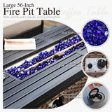 Sophia & William Patio Furniture Set with Fire Pit Table, 4PCS Metal Outdoor Conversation Set with Fire Pit Table, 2 Swivel Chairs,1 Loveseat,3-Seater Couch for Outdoor Seating,Backyard,Porch(Blue) Sophia & William