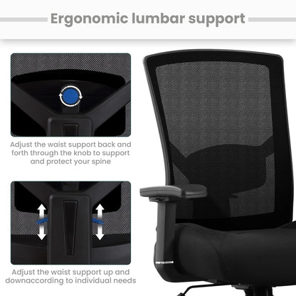 Big and Tall Drafting Chair 400 lbs, Extra Wide 21 inch Cushion, Ergonomic Standing Desk Chair Drafting Office Chair with Pressure Locking Casters, Adjustable Lumbar Support, 4D Arms - WoodArtSupply