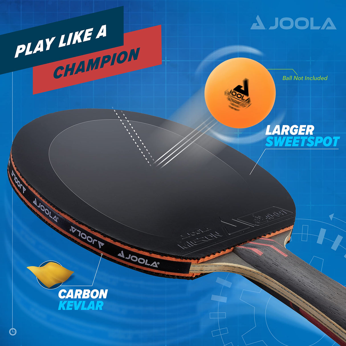 JOOLA Infinity Overdrive - Professional Performance Ping Pong Paddle with Carbon Kevlar Technology - Black Rubber on Both Sides - Competition Table Tennis Racket for Advanced Training - Extreme Speed JOOLA