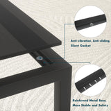 SAYGOER Black Glass Coffee Table Small Modern Coffee Tables 26.7in Square Tempered Glass-Top Accent Center Table for Living Room Home Office with Black Metal Frame Easy Assembly SAYGOER