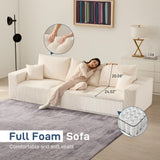 Sectional Cloud Boneless Sofa Couches for Living Room-113'' Beige 3 Seater U-Shaped Modern Lounge Couch-No Assembly Modular Corduroy Convertible Sponge Sleeper Sofas with Chaise for Home House Living&Giving