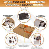 TESLYAR Wood Phone Docking Station for Men - Desktop or Nightstand Organizer - Birthday Gifts for Men, Dad - Anniversary Idea from Wife - Key Holder, Stand Wallet, Watch & Essentials (Fumed Black) TESLYAR