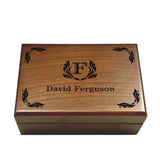 Personalized Wooden Box for Husband, Engraved Keepsake Box for Men, Birthday Gift for Boyfriend, Custom Initials, Men's Accessory Organizer Generic