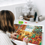 JOOZ Large Christmas Diamond Art Kits for Adults - 5D Large Dog Diamond Painting Kits, DIY Full Drill Diamond Art Christmas Tree, Gem Painting Kit for Gift Home Wall Decor 27.5 X 15.7 Inch JOOZ