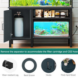 YITAHOME 55-75 Gallon aquarium stand with Power Outlets, Heavy Duty Metal Fish Tank Stand, Cabinet for Fish Tank Accessories Storage suitable for Fish Tank, Turtle Tank, 880LBS Capacity, Black YITAHOME