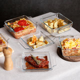 Set of 2 Glass Casserole Dish With Glass Lid, Square 6in x 6in Glass Baking Dish Oven Safe, Mini Casserole Dish with Lid NUTRIUPS