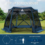Timber Ridge 12 x 11ft Pop Up Gazebo, Portable Instant Screen House with Netting, Easy 60-Second Set-Up, Fits 6 People, Ideal for Camping, Backyard, Patio, Tailgating, Picnics TIMBER RIDGE