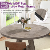 HIGREENA Round Dining Table for 4, 47" Wooden Kitchen Dinner Table Rustic, Farmhouse Table for Dining Room, Living Room, Gery HIGREENA