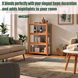 Curio Display Cabinet with Acrylic Doors,3/4Tier Display Case Bookshelf,Large Capacity Floor Bamboo Storage Cabinet,Flip Doors Convenient Storage,Easy to Clean,for Living Room,Study,Brown,106cm/41.7in WROASLTOUX