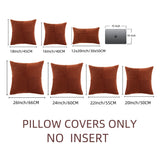Fancy Homi 2 Packs Rust Boho Decorative Throw Pillow Covers 18x18 Inch for Couch Bed Sofa, Farmhouse Fall Home Decor, Soft Corss Corduroy Patchwork Textured Terracotta Accent Cushion Case 45x45 cm Fancy Homi