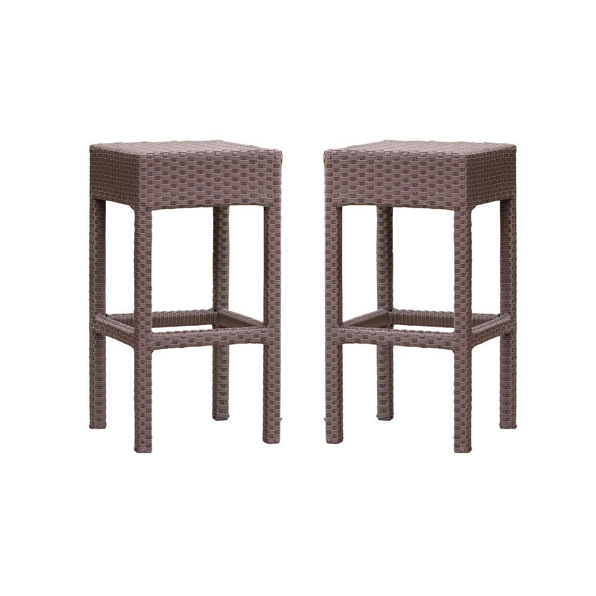 Christopher Knight Home Milton Outdoor Wicker Backless Bar Stools, 2-Pcs Set, Dark Brown Christopher Knight Home