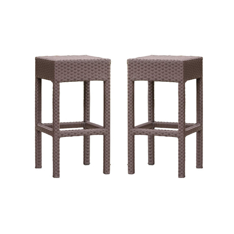 Christopher Knight Home Milton Outdoor Wicker Backless Bar Stools, 2-Pcs Set, Dark Brown Christopher Knight Home