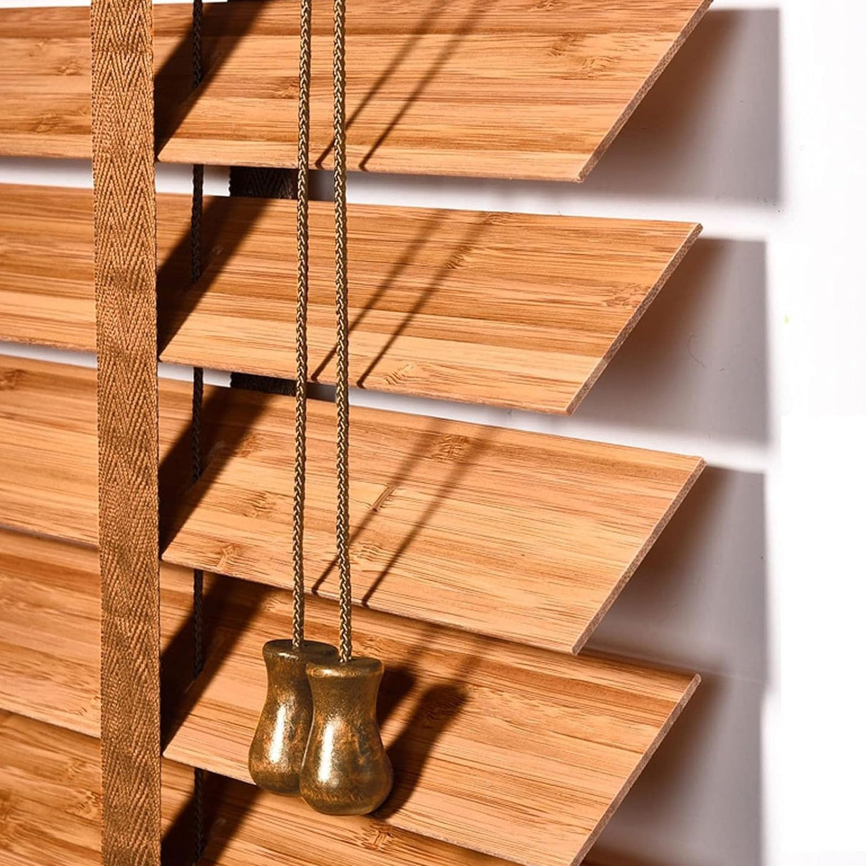 LLPEIJIE026 Wood Window Venetian Blinds,Bamboo Blinds,50mm Slats,Curtains Windows Treatment Shutters,for Kitchen,Office,Bathroom,Bedroom,Living Room,Customizable (70x140cm/28x55in) LLPEIJIE026