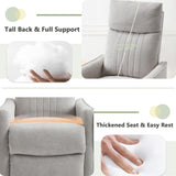 cinkehome Heated Massage Swivel Rocker Recliner Chair Nursery - Small Space Reclining Chair with Lumbar Support, 360° Swivel & Gentle Rocking, Ergonomic High Back Chenille Fabric Beige cinkehome