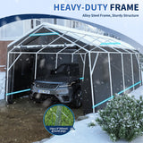 VONZOY 12'×20' Heavy Duty Carport,Car Canopy Portable Garage with Roll-up Zipper Door,Thick Shelter Storage Canopy Tent with All-Steel Metal Frame,Sunshade Waterproof for Motorcycle Car, Truck,SUV VONZOY