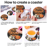 8 Pcs Diamond Paintings Coasters Kits with Holder, DIY Halloween Coaster Diamond Art Kits,Full Drill Rhinestone Painting Kits for Adults, DIY Drink Coasters Art Crafts Supplies for Home Decor House mjcakrn