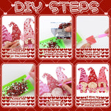 Chiisong 6 Pcs Valentine's Day Diamond Painting Glow in The Dark Diamond Art Painting Kits Flower Truck Wreath Love Gnome Tree Hanging Ornaments for DIY Holiday Decoration Gift Chiisong