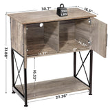 Herture 20-29 Gallon Aquarium Stand Metal Frame Fish Tank Stand with Cabinet Storage, for 20 Gallon Long Aquarium,30.7" L*16.5" W Tabletop,330LBS Capacity Grey PG01YGZ Herture