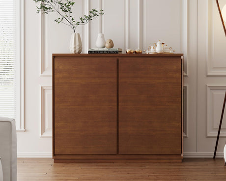 LKTART Mid Century Modern Sideboard Buffet Cabinet, Narrow Walnut Sideboard,Wood Storage Cabinet Credenza with 2 Doors for Living Room, Kitchen, Entryway, Hallway(9.25" D*39" L) LKTART