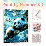 Auremi Panda Paint by Number Kits for Adults,Animal Paint by Number on Canvas with Frame DIY Painting with Number Acrylic Oil Paint Kits for Home Decor 8x12 in Auremi