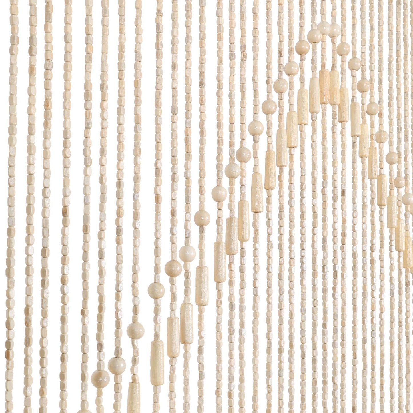 WOOW DEPOT 52 Strands Wooden Beaded Curtain 35 x 75 Inch Natural Bamboo Wood Bead Door String Curtain for Doorway Handmade Room Divider for Boho Farmhouse Rustic Home Decor - WoodArtSupply