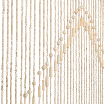 WOOW DEPOT 52 Strands Wooden Beaded Curtain 35 x 75 Inch Natural Bamboo Wood Bead Door String Curtain for Doorway Handmade Room Divider for Boho Farmhouse Rustic Home Decor - WoodArtSupply