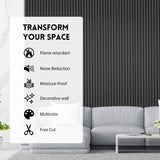 Ritollo Wood Panels for Wall, 4-Pack 94.48" x7.87" 3D Wood Slat Wall Panel, Acoustic Slat Wall Panel for Modern Interior Decor, TV Background, Living Room, Black RITOLLO