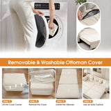 UQGVML Oversized Sleeper Sofa Couch, Convertible Sleeper Sofa Bed for Living Room, Bedroom, Classic 3-in-1 Pullout Couch Bed Chesterfield Style (Beige, with Ottoman) UQGVML