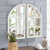 FLORA Farmhouse Mirror, Arch Window Wall Mirror for Kitchen Bedroom Living Room Wall Decor, Set of 2 FLORA