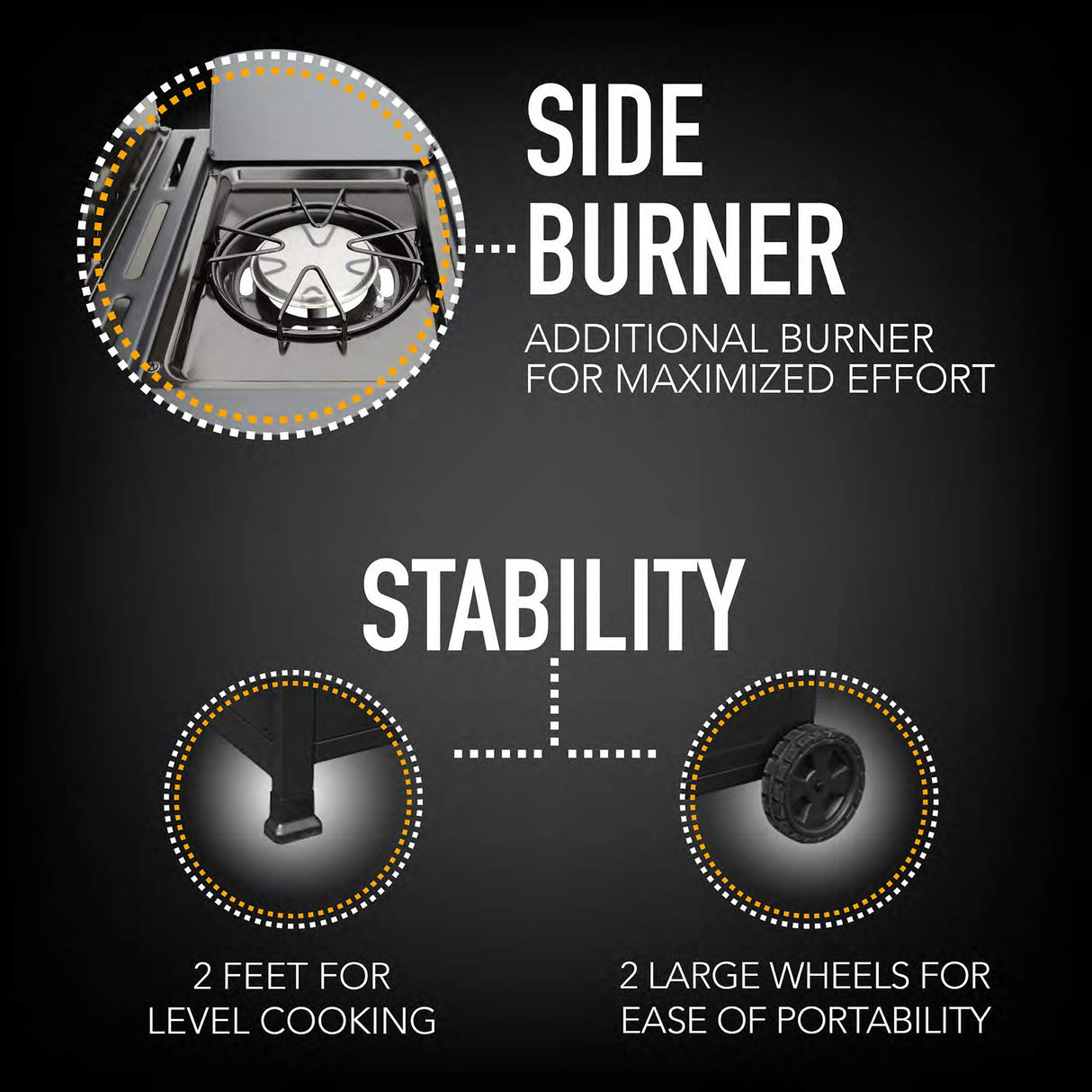 Kenmore 4-Burner BBQ Gas Grill with Side Burner, Outdoor Propane Grill, 53,000 BTUs, Cast Iron Cooking Grates, Electronic Ignition, Warming Rack, Open Cart Design & All-Terrain Wheels, Stainless Steel Kenmore