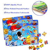 Puzzles for Kids Ages 4-8, 6 Pack Wooden Jigsaw Puzzles 60 Pieces Preschool Educational Learning Toys Set for Boys and Girls Runlycan
