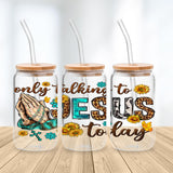 Jesus Faith UV Transfer Sticker 8 Sheet Waterproof 3D Cup Wraps Stickers for 16OZ Glass Mug Rub On Transfer Furniture Craft DIY Crafts AMONEYLS