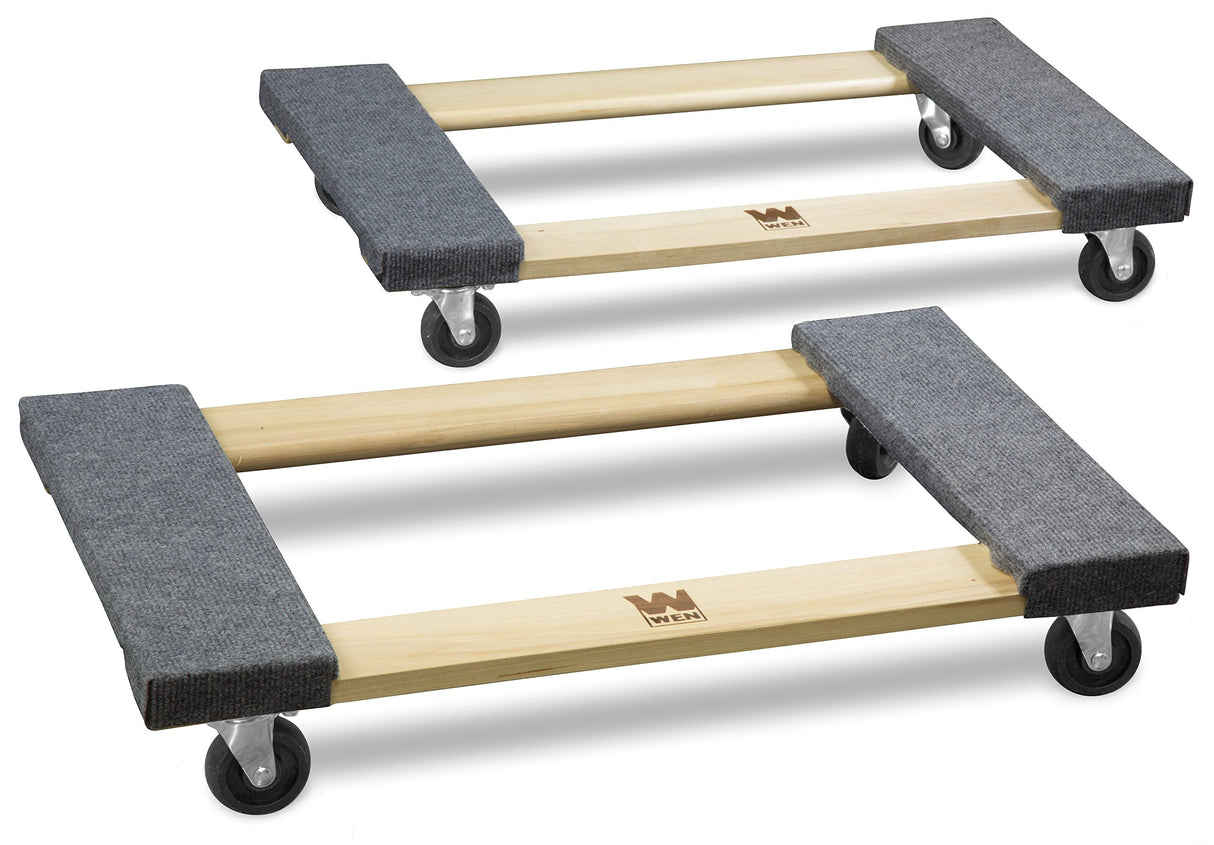 WEN 1320 lbs. Capacity 18 in. x 30 in. Hardwood Furniture Moving Dolly, Two Pack WEN