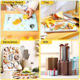 10 Pack Sublimation Glass Cutting Board Blanks, 11"x7.87" Heat Thermal Transfer Sheet DIY Picture Chopping Board, Textured Blank Cutting Boards for Kitchen Countertop Beclumas