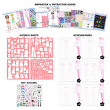 Fashion Angels Fashionista Sketch Set, Includes Sketch Pad with Stencils & Stickers, Fashion Design Sketch Book for Girls, Ideal Drawing Kit for Kids Fashion Angels