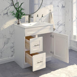 White Shaker Sink Base Bathroom Vanity with Drawers 30" Ready-to-Assemble Cabinet WoodArtSupply