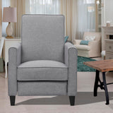 Naomi Home Landon Gray Microfiber Push-Back Recliner, Compact Comfort for Small Spaces, Plush Cushioning, Modern Armless Club Chair Naomi Home