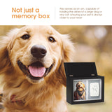 Pearhead Pet Memory Box & Urn – Solid Wood, Black Finish, Personalized Keepsake with Clay Paw-Print Kit & 4" × 6" Photo Frame – Holds Ashes, Collars, Special Toys & Memories Pearhead