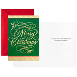 Hallmark Boxed Christmas Cards, Green and Gold (40 Cards with Envelopes) Hallmark