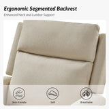 HULALA HOME Fabric Recliner Chair for Living Room, Adjustable Push Back Arm Chair with Rivet Decoration, Home Theater Seating w/Rivet Decoration, Reclining Sofa Chair,Beige HULALA HOME