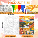 NPCSWXQ Paint by Numbers Kit for Adults Beginners, Sunrise Mountains and Rivers Landscape Painting Crafts Number Art Paint Kits for Home Wall Bedroom Study or Office Decor Gift 16x20Inch NPCSWXQ