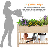 Yaheetech 47x23x32in Wooden Raised Garden Bed with Legs & Storage Shelf Horticulture Wooden Elevated Planter Box Vegetable Growing Bed for Flower/Herb/Backyard/Patio, 2pcs Yaheetech